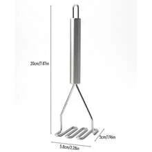 1pc Mini Stainless Steel Potato Masher, Manual Kitchen Ricer, Potato Puree Mixer, Suitable For Guacamole, Baby Food, Garlic Paste, Easy To Clean