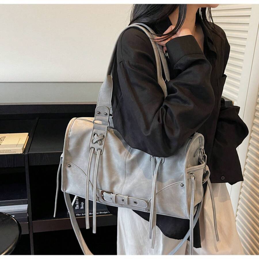 Women Commuter Bag Tote Bag Shoulder Handbag High Quality Biker Style