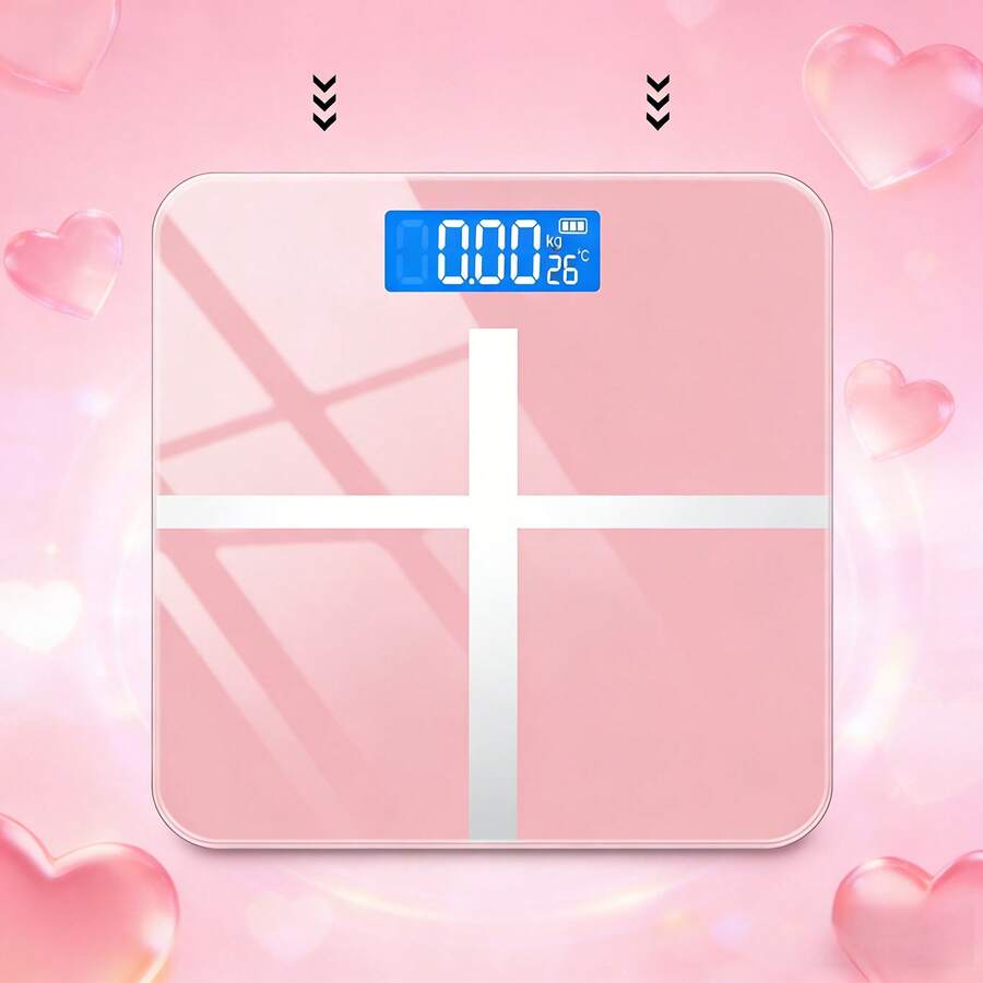 Multi-Functional Smart Body Fat And Weight Scale: High Precision Digital Bathroom Scale With Tempered Glass Wide Platform, Easy-To-Read LCD Display, Large Digits, And 390lbs Capacity - Ideal For Home, Fitness, And Outdoor Use - Hồng - Xem 1