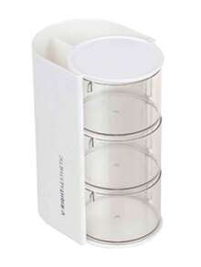 This 3-Layer Divided Storage Box Is Made Of ABS Material, Which Can Not Only Protect Powder Puffs And Makeup Sponges From Dust And Moisture, But Also Neatly Store Small Items Like Cushion Compacts And Lipsticks. It Is Very Suitable For Cosmetic Storage, Jewelry Storage, Hair Accessory Storage, Desktop Decoration, Or As A Valentine's Day Gift. - Multicolor - View 7