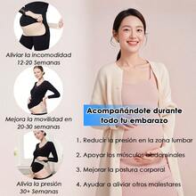 TendenciaFaja Para Embarazada Soporte Maternal Ajustable Aliviardolor Negro GCalidad premium - Negro - Ver 11