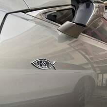 3D Metallic Jesus Fish Car Emblem - Popular Religious Car Sticker For Vehicle Decoration. High-Quality Zinc Alloy Jesus Fish Car Decal With 3D Stereoscopic Design, Visually Striking. As A Classic Christian Fish Symbol, It Perfectly Expresses Faith While Adding Personalized Charm To Your Car. Suitable For Car Body, Windows And Doors, Easy To Install Without Damaging Paint Or Leaving Adhesive Residue. - A - View 12