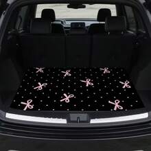 1pc Polka Dot Pink Bow Design Car Trunk Mat - All-Weather Cargo Liner With Fashionable Pink Bow Design, Easy-To-Clean Interior Protection, Suitable For Most Vehicles, Perfect For Valentine's Day, Mother's Day Gifts