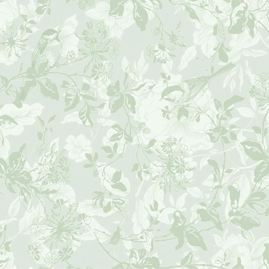 17.3" X 78.7" Peel And Stick Wallpaper Floral Boho Green Contact Paper Bird Cute Girl Modern Wall Paper Renter Friendly Waterproof Removable Self Adhesive Bedroom Kitchen Dorm Cabinets Vinyl - 米色和藍色 - 查看 1
