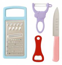 TendenciaKit Rallador + Pelador + Cuchillo + Abre Botellas 4 En 1 CelesteCalidad premium - Celeste - Ver 1