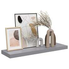 vidaXL Wandregal, Grau, 80 x 23,5 x 3,8 cm, MDF - Grau - Übersicht 5