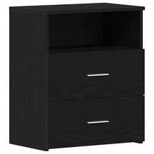 vidaXL Table de nuit 2 pcs Chêne noir 50 x 32 x 60 cm Bois d'ingénierie - Noir - Voir 3