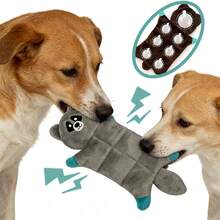 可爱发声毛绒宠物玩偶 - 毛茸茸动物（棕熊、松鼠、狐狸、考拉、浣熊），内置BIBI发声芯片，耐啃咬，适合小型、中型和大型犬猫，材质优良。 - 彩色 - 查看 5