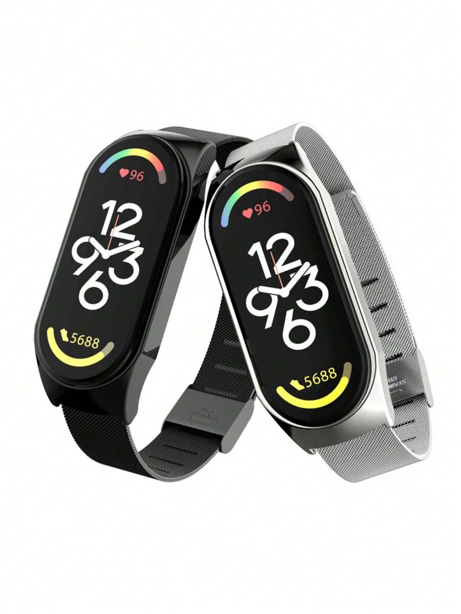 SMART WATCH MX Correa Acero Inoxidable Compatible con Xiaom Mi Band 7 - Negro - Ver 1