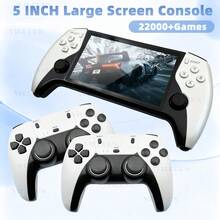 SF3500 FHD Retro Handheld Game Console, 5-Inch IPS Screen, Supports Dual Player PS1/MAME Classic Games - White - View 3