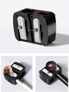 1-Piece Black High-End Eyeliner Pencil Eyebrow Pencil Makeup Pencil With Pencil Sharpener, Designed With A Large Hole For Sharpening, Portable Multi-Functional Pencil Sharpener. - Black - View 10