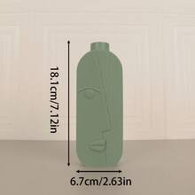 1pc Artistic Face Shaped Plastic Vase, Simple Lines With 3D Texture On Body, Decorative And Practical, Unique Face Element Adds Interesting Atmosphere To Space - Multicolor - View 16