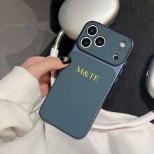 Ốp điện thoại in chữ cái đầu tên cá nhân, tương thích với iPhone 17 Pro Max, thiết kế khắc nổi 3D, lựa chọn quà tặng lý tưởng. - Màu xanh lam - Xem 4