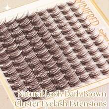 Winifred Brown Lash Clusters Natural Cluster Eyelash Extensions Wispy Eyelash Clusters Manga Anime Lash Extension 16mm Dark Brown Individual Lashes - GManga Brown - 查看 6