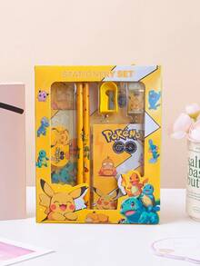 6/8/12/14pcs Pokemon Cartoon Stationery Set, Suitable For Classroom Rewards, Back To School Gifts
