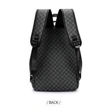 Men's Simple Personality Fashion Shark Mouth Backpack Plaid High School Student College Bag 15 Inch Computer Backpack - Model 5118 - View 4