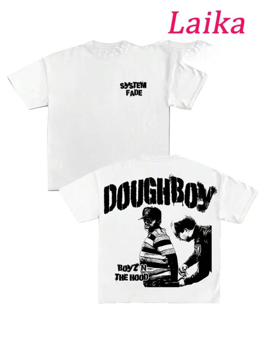 Camiseta System Fade Dough Boy Camisa Blusa Unissex Masculino Feminino 100% Algodão Top Premium Street wear Lançamento Envio Imediato Varias Cores!! - Branco - Visão 1