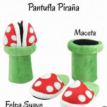 Pantuflas de planta carnívora, hermosas pantuflas, incluyen su tubo para guardarlas en cualquier momento, super suavecitas y son unitalla hasta talla 7 - Verde - Ver 8