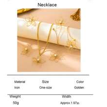 1 Set Fashionable & Elegant Geometric Hollow Line Floral Rhinestone Bracelet & Ring Jewelry Set, Suitable For Vacation, Party Wear, Gift - Gold - View 7