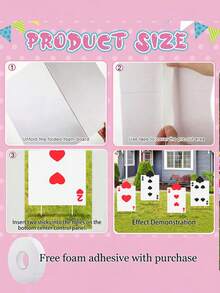 4件套 - 仙境主题派对装饰，大型女王士兵扑克牌标志，带“不给糖就捣蛋”主题派对装饰，仙境草坪花园标志，万圣节户外装饰，主题派对装饰，巨型游乐场标志，带赌注，大型仙境草坪标志，非常适合派对入口，汽车心形入口拱门，魔术师生日装饰 - 彩色 - 查看 4