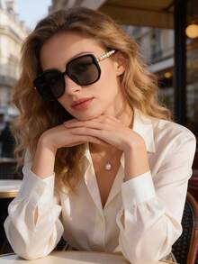 女士时尚眼镜 - 黑色 - 查看 2