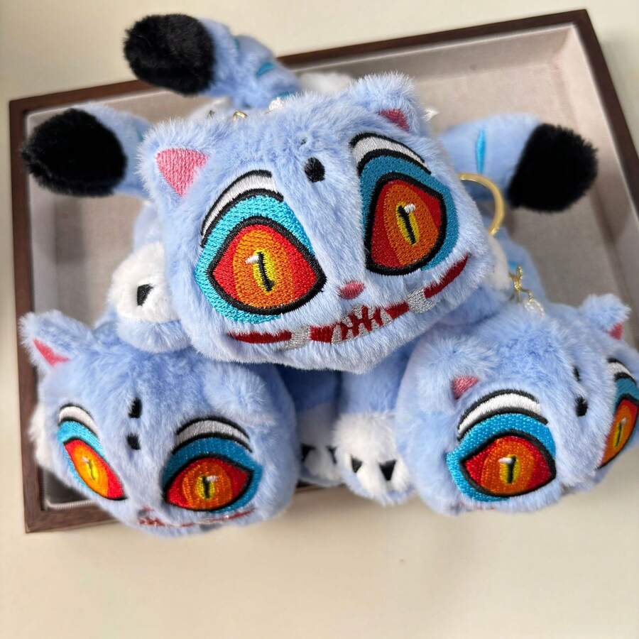 1个可爱躺卧老虎毛绒玩偶包包挂件，韩流钥匙扣，创意吊坠，爪子毛绒玩偶，独特有趣的礼物，小礼物 - 彩色 - 查看 1