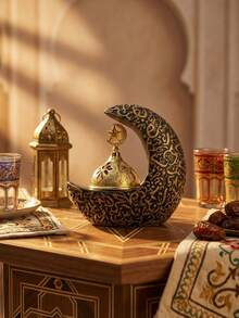 1 queimador de incenso em formato de lua, inspirado no Oriente Médio, para aromaterapia. Ideal para decoração com carvão e outros acessórios. - Multicolorido - Ver 9