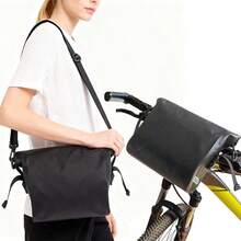 2,5-3L Bolsa impermeable para ciclismo, Bolsa multifuncional para manillar de bicicleta, Bolsa frontal de gran capacidad para bicicleta de montaña - Negro - Ver 2