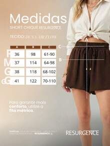 Women's Loose-Fit Brown Shorts, High Waist, Elastic Waistband, Comfortable, Duna Fabric, Casual, Chic, Everyday, Lightweight, Basic, Blogger Style, Knit Fabric, Faux Drawstring, Women's Fashion, Home, Beach, Vacation, Diary, Brunch, Travel, Spring, Summer - 鏽棕色 - 查看 3