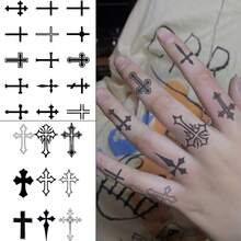 2片装小十字架防水临时纹身贴纸，持久防水，可维持一至两周。采用半永久纹身颜料，逼真不反光，男女皆宜。精美包装，独特设计 - 聖誕節 - 查看 5