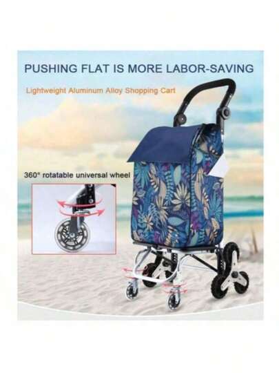 Draagbare, opvouwbare winkelwagen met 4, 6 of 8 wielen, veelzijdige transportwagen voor thuis- en commercieel gebruik.