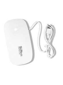 二合一便携式UV/LED美甲灯 - 迷你老鼠造型，6个灯泡，USB供电，可折叠，轻巧便携，适用于凝胶指甲油和指甲粉/白色迷你老鼠美甲灯，美甲烘干灯，便携式迷你USB供电，家用凝胶固化灯，专业沙龙美甲灯，家用DIY