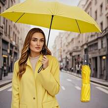 Two Packs Auto Open & Close Small Travel Umbrella For Backpack-Umbrellas For Rain, Windproof Lightweight Strong Mini Portable Umbrellas For Men And Women.(Black & Yellow, 2 Pack),42Inch-2Packs,Black&Yellow - 黑黃 - 查看 8