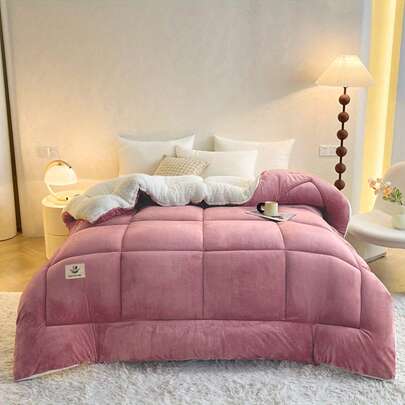 [Cozy Comforter] Soft Thick Milk Velvet & Microfiber Fill Cozy Velvet Comforter, Quilted All-Season Bedding, Machine Washable & Fade-Resistant For Bedroom, Guest Room, Christmas Gift, Christmas Bedding Comforter Sets,  Style Decor, Vintage Aesthetic, Plush Quilt, Home Decorators