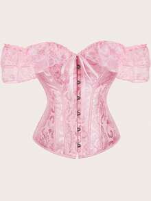 1 Piece Women's Shapewear Belly Wrap Corset With Elastic Bands, Suitable For Birthday Parties, Evening Events, And Halloween Costumes - Hồng - Xem 13