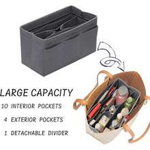 Túi đựng đồ lót nỉ, thích hợp cho túi xách, ví và các loại túi có dung tích lớn khác, cũng có thể dùng cho túi tote hoặc các loại túi khác. - Xám - Xem 3