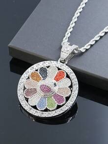 1 mặt dây chuyền xoay thời trang với dây chuyền bện 22 inch, phụ kiện trang sức mặt dây chuyền xoay cá nhân hóa dành cho nam giới, thích hợp để đeo hàng ngày - Dây chuyền mặt xoay - Xem 21