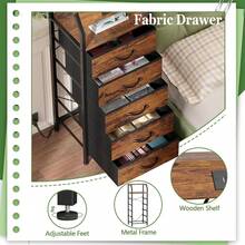 Vintage Nightstand With Charging Station And 3 Drawers - Chocolate Brown - View 4