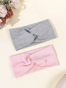 3件套女士纯色扭结细节休闲发带，适合日常、返校、健身、头巾、吸汗带等场合，是学校、大学、秋冬季节的理想发饰，也适合度假装扮，优雅的女士围巾，柔软的头巾。