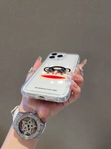 Paul Frank Licensed Transparent Airbag Phone Case, Full Coverage Shockproof Camera Protection, Big Head Monkey Sunglasses Star Pattern, New Suitable For IPhone13/14/15/16/17 Pro Max Phone Protective Cover - Multicolor - View 4