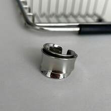 A Burgundy Enamel Double-Layer Ring With A Unique Design - Silver Polished Ring - View 8