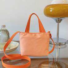 Solid Color Nylon Handbag, Crossbody Shoulder Bag For Teenagers - A - View 10