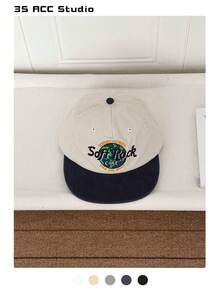 Niche Streetwear Retro American Style Embroidered Brim Baseball Cap, Unisex Patchwork Planet & Letter Soft Top Adjustable Cap, Versatile For All Seasons, Skater Hippie Chicks Style, Summer, Beach, Hat - Flat-brimmed Hat - View 6