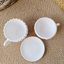 3pcs DIY Clay Molds - Striped Teacup + Heart Teacup + Coaster, Home Decor Accessories, Suitable For DIY Handcraft, Candle Holders, Jewelry Storage Cups