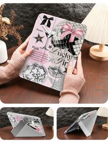 Ayotu Ốp lưng iPad họa tiết nơ hình ngôi sao này tương thích với iPad 10.2 inch (2021/2020, thế hệ thứ 9/8), Galaxy Tab A8 10.5 inch (2022) và Kindle Paperwhite thế hệ thứ 12 (2024). Ốp có khe cắm bút và hỗ trợ chức năng tự động tắt/mở màn hình, là một chiếc ốp bảo vệ thời trang. - Nhiều màu - Xem 5