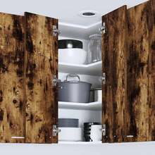 vidaXL Wandkleiderschrank, Geräucherte Eiche und Weiß, 57 x 57 x 80 cm - Braun - Übersicht 4