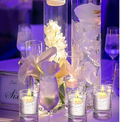 1 Set Glass Cylinder Vase, Clear Vase, Hurricane Candle Holder, Suitable For Dining Table Decor, Wedding Home Decoration, Rama Decor Gift, Birthday Graduation Ceremony, Room Decoration, Etc.