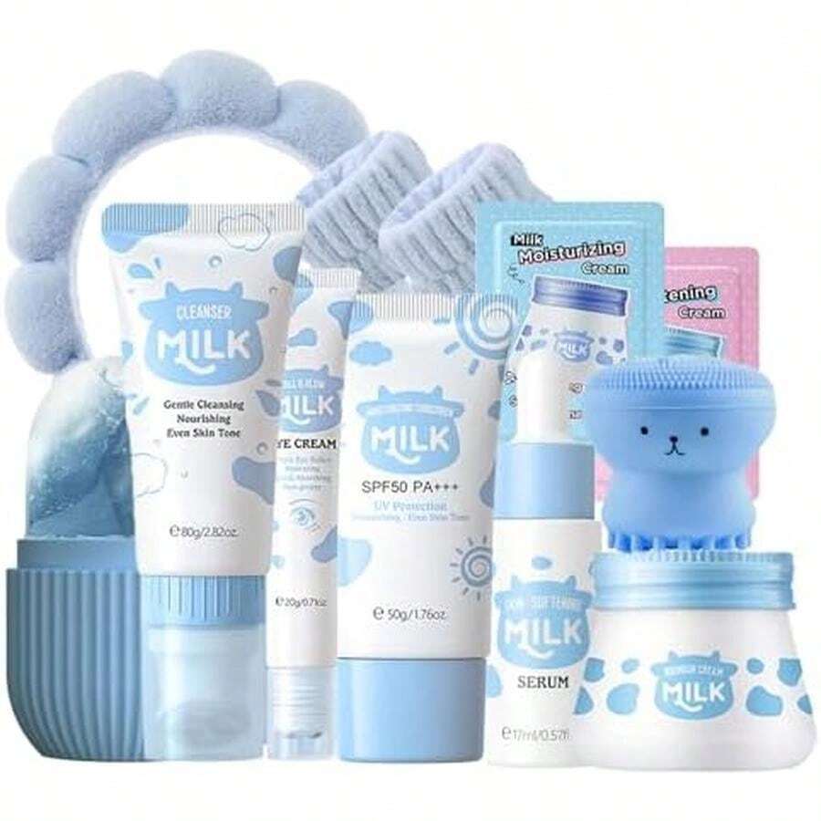 Milk Skin Care Sets Birthday Christmas Gifts For Teenage Girls - Skin Care For Kids- Skincare For Girls 10-12- Teen Skin Care Kit For Women Girl Stuff - Skin Care For Teens - Facial Kit For Women - / - 查看 1