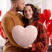 4 Pcs Heart Shaped Throw Pillows Sherpa Fluffy Soft Throw Cushions Cute Couch Decor Aesthetic Room Decor For Neutral Romantic Boho Home Decor 13.5 X 11.5 In - 1 - 查看 6