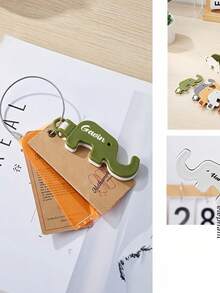 1pc Cute Elephant Phone Holder, Portable Bedside Stand With Keychain, Foldable Design, Unisex Slouchy Bracket - Multicolor - View 4